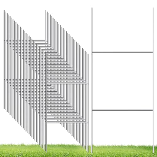 Goaste 30 Pack H Frame Yard Sign Stakes 16.5 x 7 Metal Wire Stake Heavy Duty Lawn Sign Stakes for 4mm Corrugated Plastic Signs Advertising Board Estate Garage Sale Guidepost Halloween Decor