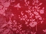 100% Silk Velvet Floral Burnout Fabric by The Yard Hot Pink [ Head Covering, Dress, Lingerie,