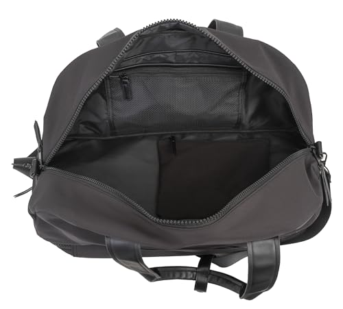 Joan & David 22" Drop Bottom Travel Weekender Overnight Gym Duffel Bag, Includes Front Zip Pocket, Interior Mesh Zip, Detachable Pouch with TSA Approved Bottles (Black)2