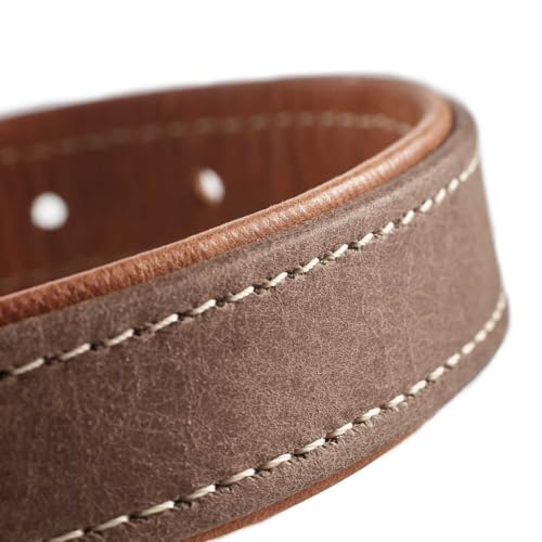 HUNTER Hundehalsband PORTO, Farbe: tabak/cognac, pflanzlich gegerbtes Olivenleder®, besonders weich & griffig, fellschonend & robust, in Handarbeit gefertigt, Größe: 60