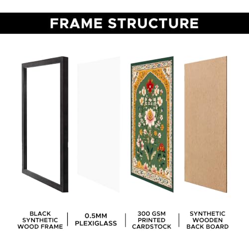 Image of Floral Botanical Premium Framed Wall Poster (12x18 Inch) | Indian Floral Wall Art | Home & Office Decor for Bedroom, Living Room & Workspace | Ready-to-Hang Display Frame