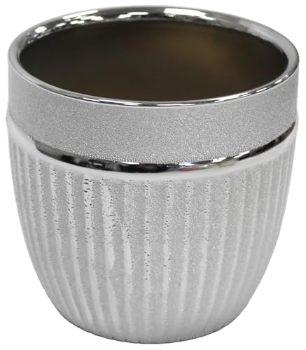 Cheerful Bargains 13cm Round Gloss Ceramic Plant Pot, Shiny 
