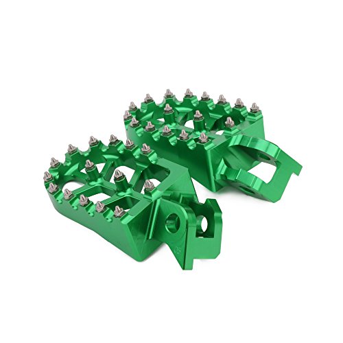 Image of AnXin Foot Pegs Pedals Rest Footpegs CNC For KX125 KX250 1997-2001 1997 1998 1999 2000 2001 Motorcycle Dirt Pit Bike Green