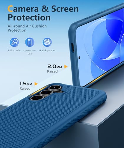 Image of FNTCASE for Samsung Galaxy S25 FE Case: Shockproof Protective Lightweight with Screen Protector Duty Rugged Cell Phone Cover Non Slip | Military Grade Drop Protection for S25FE(Blue, 6.7inches)