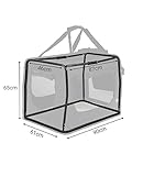 lionto Hundetransportbox faltbar für Reise & Auto, 90x61x65 cm, stabile Transportbox mit Tragegriffen & Decke für Katzen & Hunde bis 22 kg, robuste Hundebox aus Stoff für klein & groß, schwarz