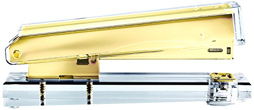 Russell+Hazel Acrylic Stapler, Clear With Gold-Toned Hardware, 1.375” X 2.75” X 6” #TOP5