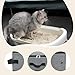 Baoblaze Semi Enclosed Cat Container for Travel with Handle Multifunctional Waterproof Pet Litters Box, Grey
