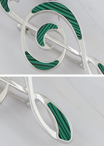 Image of Alilang Silvery Tone Abalone Shell Music Note Brooch Pin & Pendant Simple Accessories for Party Banquet New Years
