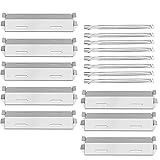 Gas Burner and Heat Plate Shield Stainless Steel Grill Replacement Parts for Members Mark GR2039201-MM-00; Bakers and Chefs ST1017-012939; Outdoor Gourmet GD430, Set of 8 Pack Heat Tent & Burner Tube