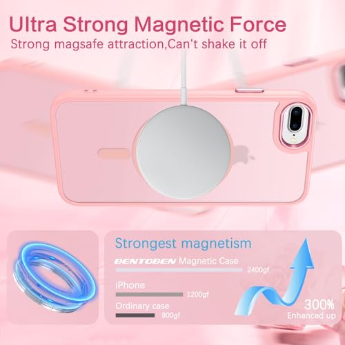 Coque iPhone 8 Plus compatible Magsafe protection antichoc rose mate - 3