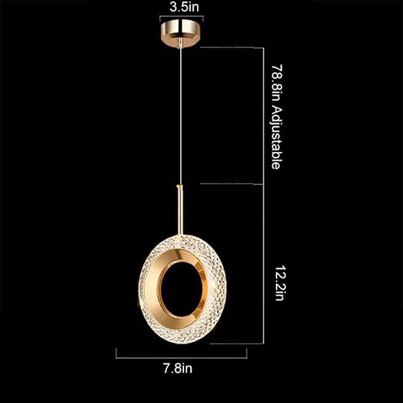 Chandelier or suspension bague LED moderne réglable pour salon