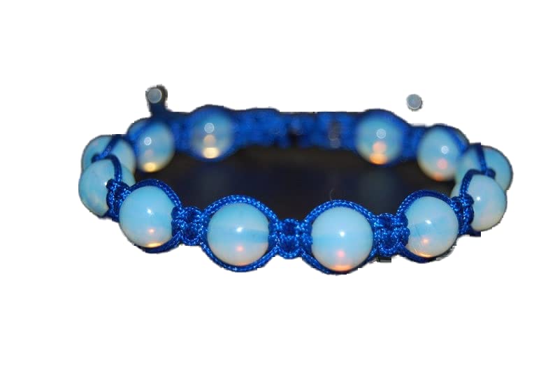 Bracelet perles opalite 8mm bleue pour méditation et yoga