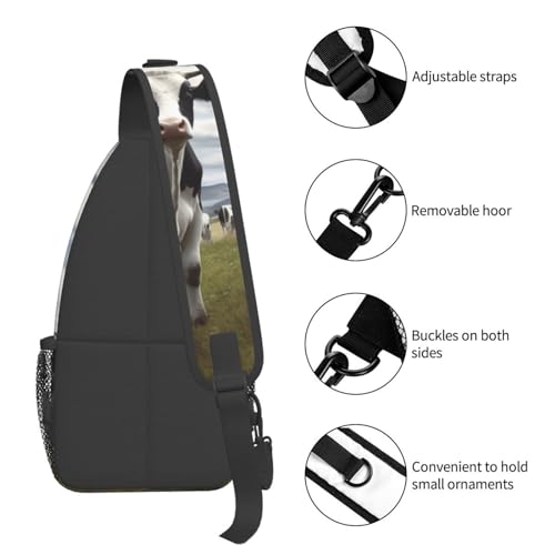 Bolso transversal cruzado para hombres y mujeres negro miniatura 5