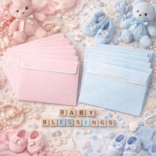 Image of Celebrations Baby Shower Party Activity Envelopes, Fun Baby Shower Game Cards for Guests & Family, Celebration Blessing Cards for Blessings & Wishes - Pack of 20
