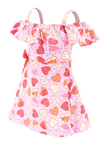 Unique Baby Girls Valentines Off The Shoulder Flowy Dress2