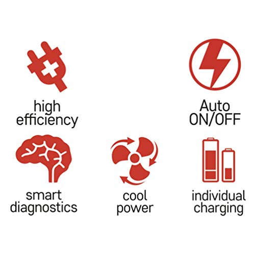 EMOS Accu-oplader, universele NiMH, NiCd batterijlader voor 6 x AAA, C, D, 9 V accu's, 6 laadkanalen, met kabel en led… - Afbeelding 6