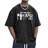 Unisex Time Rock Music Boy Band Rush T-Shirt Baumwolle T-Shirt Antik Waschverfahren Abgesenkte Schulter Kurzarm für Büro Wochenenden und sportliche Aktivitäten
