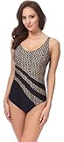 Hecho en la UE Merry Style Traje de Baño Entero 1 Pieza Monokini Bañador Mujer P617DC (Negro/Marrón, EU(40)=ES(40))