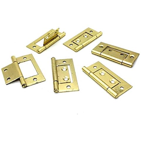 8 Pack of 50mm Brass Effect Cupboard Hinges Cover