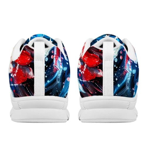 Image of GIFTPUZZ Mens Lace Up Athletic Trainers Running Sneakers Wedge Breathable Gym Lightweight Sports Tennis Shoes