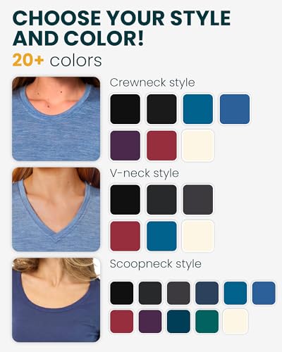 Image of Merino Wool Base Layer Women - 100% Merino Wool Shirt Women Thermal Underwear Long Sleeve T-Shirt for Hiking