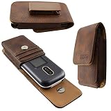 caseroxx Sac en Cuir avec Boucle de Ceinture pour Doro 7080/7081, Sac (Sac en Cuir avec Boucle de Ceinture en Brun)