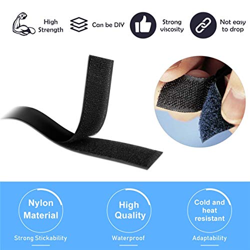 Tape Roll 1 Inch X 32.8 Feet Strips With Self Back Adhesive By Toptoper Hook And Loop Tape Roll (Black) #TOP1