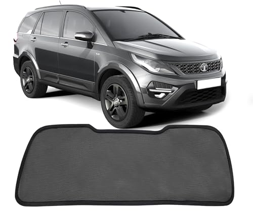 Image of Autofact Dicky Curtain for Tata Hexa | Custom Fit Rear Windshield Sunshade | Foldable Mesh | Privacy & Cooling Car Accessory | Car Rear Sun Shade UV Block Easy Install Durable Black Mesh