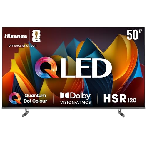 Hisense 50 inch QLED Smart TV E7N-Quantum Dot Colour AI Picture Dolby Vision Dolby Atmos Share to TV Voice Control Filmmaker Mode Youtube Netflix Disney+ and Shahid 50E7N