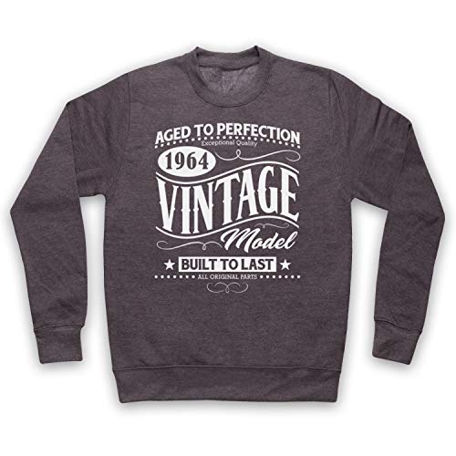 1964 Vintage Model Born In Birth Year Date Erwachsenen Sweatshirt, Holzkohle, XL