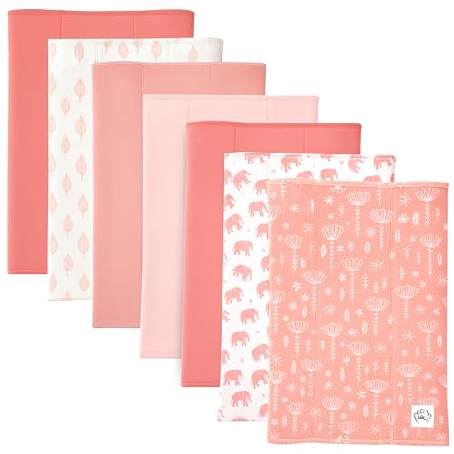 Image of Baby Burp Cloths for Boys and Girls - 7 Pack Large 100% Organic Cotton - Double Layered Extra Absorbent Burp Rags, Pink