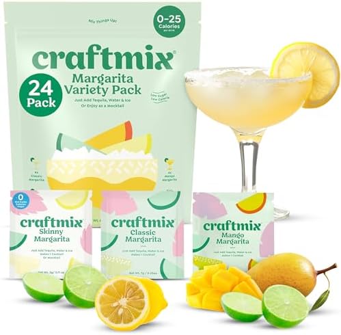 Craftmix Margarita Mix, Cocktail Mixers & Mocktail Drink Mix, 24 Pack