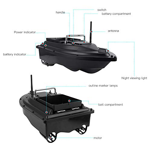 Image of RC Bait Boat,1640ft Range 4.4lbs Load auto Feeder Boat,100-240V Compatible for Freshwater Saltwater Anglers Lake River Ocean Fishing