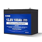 DC HOUSE 12V 100Ah Mini LiFePO4 Lithium Battery, Upgraded 100A BMS, 15-Year Lifespan with Up to 15000 Cycles, Max. 1280Wh Energy LiFePO4 Battery in Small Size, Perfect for RV, Solar, Trolling Motor