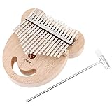 17 Mahagoni süße Cartoonbärengesicht Form Daumen Klavier Kalimba mit Tuninghammer wenfeng1991