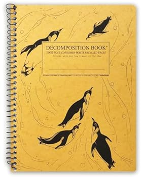 Decomposition King Penguins College Ruled Spiral Notebook - 9.75 x 7.5 Journal with 160 Lined Pages - 100% Recycled Paper - Cute Notebooks for School Supplies, Home & Office - Made in USA
