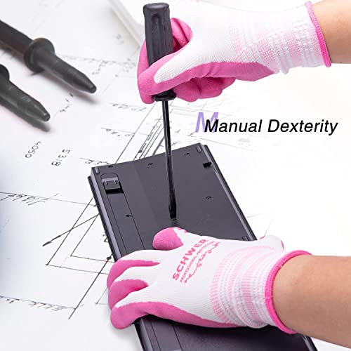 Schwer 9 Pairs Gardening Gloves For Women And Ladies, Breathable Rubber Coated Yard Garden Gloves, Outdoor Protective Work Gloves With Grip, Medium Size Fits Most #TOP5