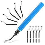 Professional Deburring Tool Set, 10 High-Speed Steel Blades, Ergonomic Handle, for Metal, Resin, 3D Printing