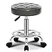 Okrągły stołek na kółkach z kółkami i szerszym siedziskiem, obrotowy stołek do masażu z podnóżkiem stołek biurowy kreślarski stołki sklepowe (szary)