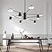 Produktbild PADMA LED Kronleuchter Schwarz mit 10 Flammig, 40W Hängelampe Esstisch Industrie, Vintage Pendelleuchte Einstellbar, 3000K Warmweiß 10 * 320 Lumen für Wohnzimmer Schlafzimmer Küche Esszimmer Büro