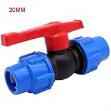 Ball Valve Connector, MDPE Irrigation Pipe Fittings Valve, Plastic Ball Valve Shut-Off Stop Tap Valve for Water Pipe Compression Fittings (20mm) - Image 2