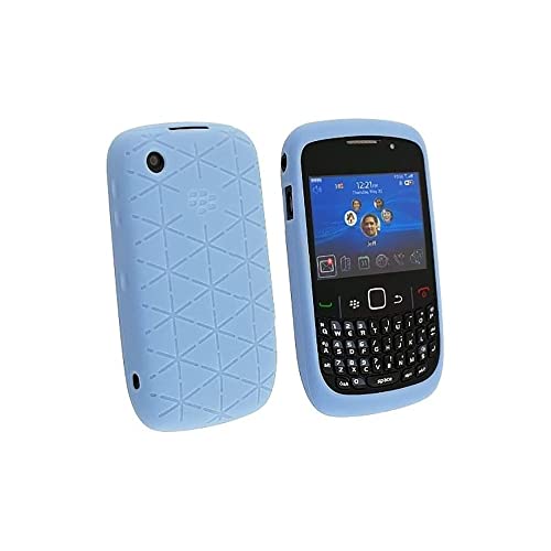 Blackberry Curve 8520 Embossed Silicon Skin Case - Frost Blue OEM Original HDW-24540-001