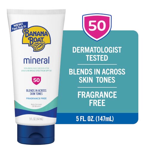 Banana Boat Mineral Sunscreen SPF 50 Lotion, 5Fl Oz | Zinc Oxide Sunscreen Lotion, Beach Essentials, SPF 50 Sunblock, 5Fl Oz - Image 3
