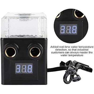 Computer PC Water Cooling Pump,Integrated Water Cooling Pump with Temperature Display + Detachable Water (Black)