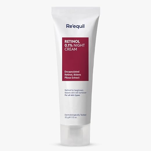 RE' EQUIL 0.1% Retinol Night Cream | Repairs Wrinkles &amp; Fine Lines | Improves Skin Firmness | Beginner Friendly | All Skin...