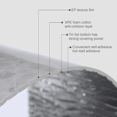 5M Weichsockelleiste Breiter und dicker, Flexible Zierleiste Selbstklebend, Boden Übergangsprofile, Fußbodenleisten, Wandecken Sockelleisten, Marmorholzmaserung (1, Graue Holzmaserung, 5M*10cm)