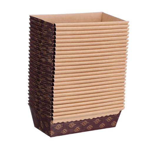 Mikikit Teglie Di Carta Per Panettone Mini 150x65x50mm Resistenza Alta Temperatura Antiolio Per Cottura e Confezionamento Pane e Dolci Fatto in Casa Set Da 25