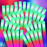 48 Foam Glow Sticks for Party Pack: Wedding Essentials Parties Supplies Bulk - 3Modes Colorful Flashing Led Light Up Dark Stick - Dance Floor Props for Birthday Carnival Raves Concert (48 PK / SET)