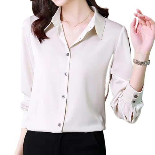 Chemisier en satin vintage manches longues mode rétro féminine