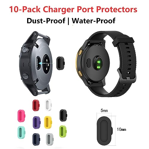 HOMTERN Charger for Garmin Fenix 7 7S 7X/6 6S 6X/5 5S 5X,Vivoactive 3/4/4S,Instinct 2/2S/2X,Venu 2/2S/2 PLUS/SQ/SQ 2 and Forerunner Series,3.3ft USB Charging Cable with 10 Dust Plugs - Image 3